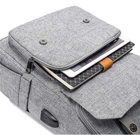 Vintage Backpack Travel Laptop Backpack with usb Charging Port for Women & Men - Picture 5 of 6